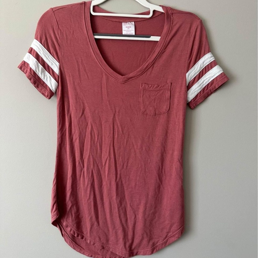 Pink baseball tee